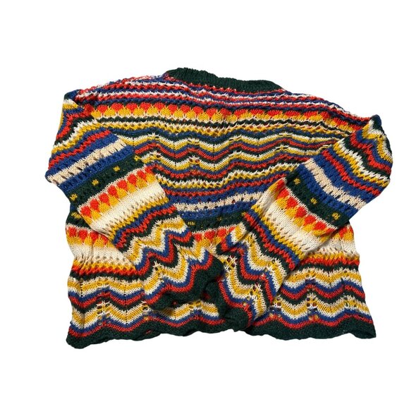 Shein Womens Colorful Loose Knit Sweater With Zigzag Pattern Size S - Picture 3 of 6